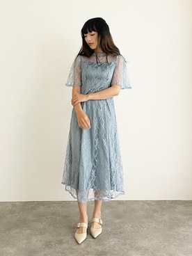 「アイテム（ドレス）」を使った、アンバサダーさん（レディース・172cm）の秋コーディネート