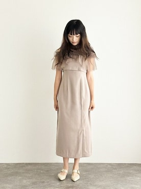 「アイテム（ドレス）」を使った、アンバサダーさん（レディース・172cm）の秋コーディネート