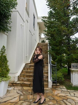 「アイテム（ドレス）」を使った、アンバサダーさん（レディース・168cm）の秋コーディネート