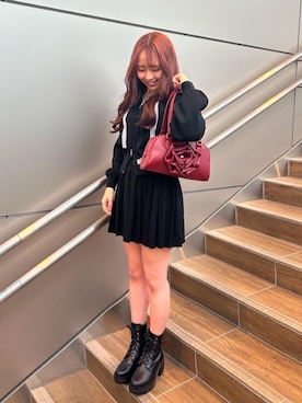 「フェミニン 」｜「アイテム（ダウンジャケット/コート）」を使った、Nanakoさん（レディース・156cm）の冬コーディネート