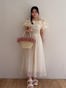 「フェミニン 」｜Nanakoさん（レディース・156cm）の夏コーディネート