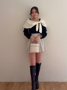 「MAJESTIC LEGON（マジェスティックレゴン）のアイテム」を使った、Nanakoさん（レディース・156cm）の秋コーディネート