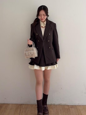 「MAJESTIC LEGON（マジェスティックレゴン）のアイテム」を使った、Nanakoさん（レディース・156cm）の秋コーディネート