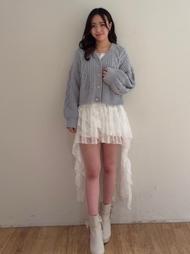 「アイテム（タンクトップ）」を使った、Nanakoさん（レディース・156cm）の冬コーディネート