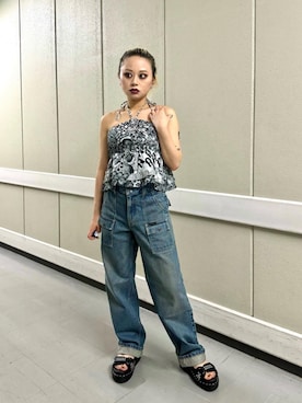 「チューブトップ」｜aykさん（レディース・157cm）の夏コーディネート