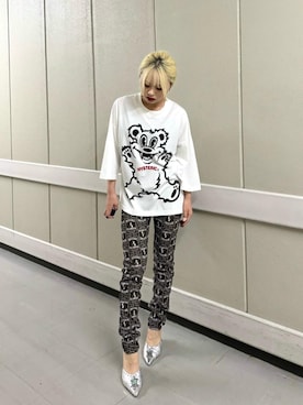 「リバーシブル」｜「アイテム（スウェットパンツ）」を使った、aykさん（レディース・157cm）の夏コーディネート