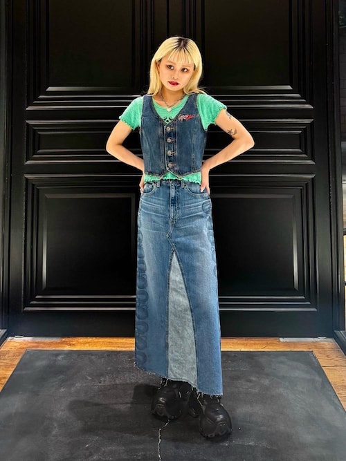 ベスト ジレ HYSTERIC ROLLERS刺繍 デニムベスト レディース HYSTERIC ROLLERS刺繍 デニムベスト|HYSTERIC GLAMOUR WOMEN