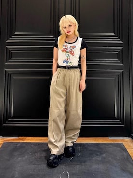 「ワイドパンツ 」｜「アイテム（トップス）」を使った、aykさん（レディース・157cm）の夏コーディネート