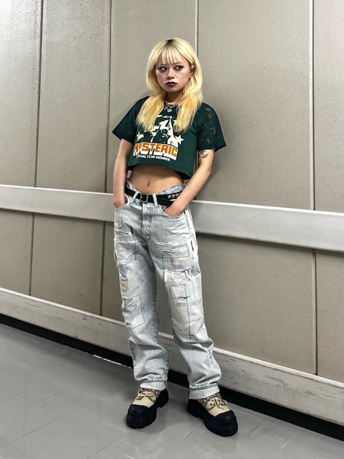 HYSTERIC GLAMOUR tシャツ CAMERA CLUB ショート丈Tシャツ