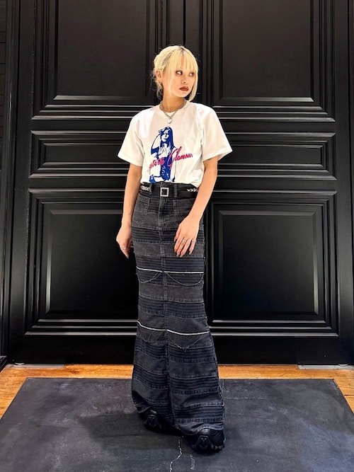 美品 ヒステリックグラマー エンボス加工 パーカー スカルステッチスカート スクラッチマーメイドスカート（スカート）｜HYSTERIC GLAMOUR