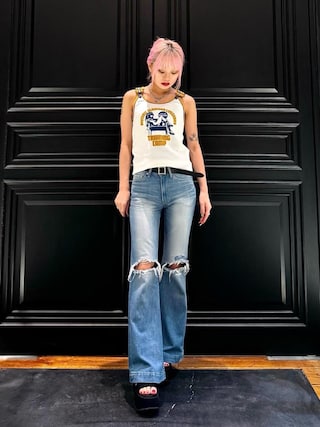 HYSTERIC GLAMOUR トレーニングキャンプ タンクトップ グリーン HYSTERIC GLAMOUR（ヒステリックグラマー）の「LIFEGUARD TRIANING