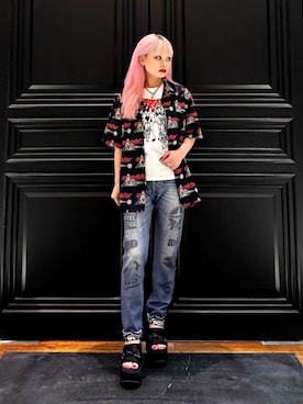 「アイテム（スウェットパンツ、その他）」を使った、aykさん（レディース・157cm）の夏コーディネート