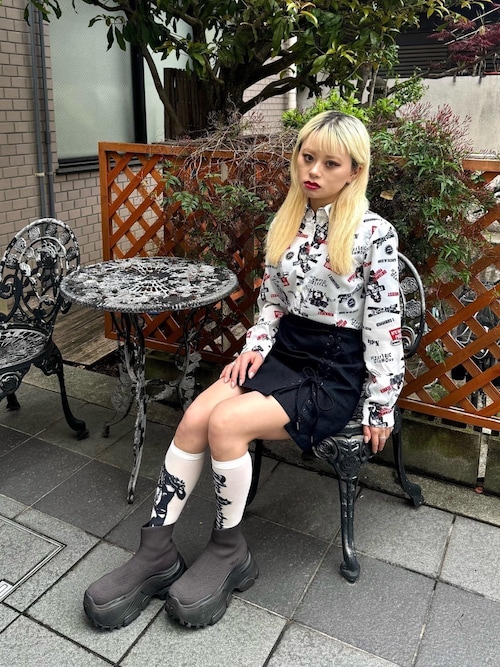 HYSTERIC GLAMOUR デニムミニスカート S Hysteric Glamour デニムミニスカート S APPLE PANDA刺繍 サイドレース