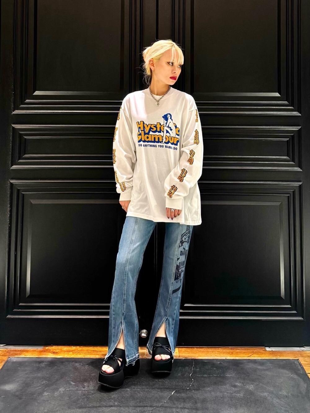 『専用』◆美品◆【ヒステリックグラマー】センタースリットデニム レディース 27 GUITAR GIRL センタースリットデニムパンツ|HYSTERIC GLAMOUR