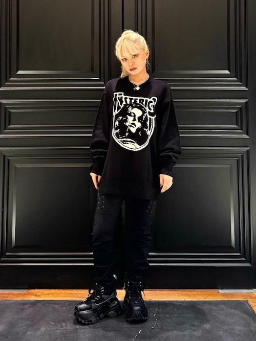 希少！ヒス×RS編込みセーター【HYSTERIC LOGO&TONGUE】黒L 希少！ヒス×RS編込みセーター【HYSTERIC LOGO&TONGUE】黒L