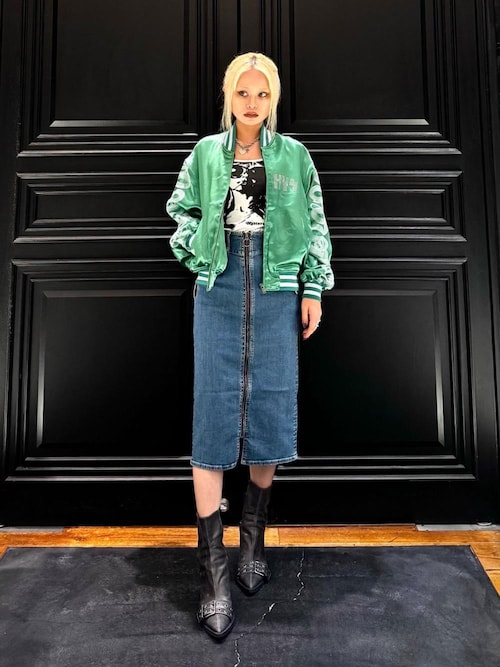 【レア】HYSTERIC GLAMOUR ペインティング デニム スカート HYSTERIC GLAMOUR デニムスカート バックレースアップ マイクロ