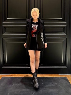 「HYSTERIC GLAMOUR（ヒステリックグラマー）のアイテム（ベスト）」を使った、aykさん（レディース・157cm）の秋コーディネート