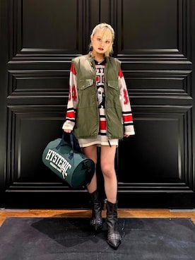 「アイテム（ドラムバッグ）」を使った、aykさん（レディース・157cm）の秋コーディネート