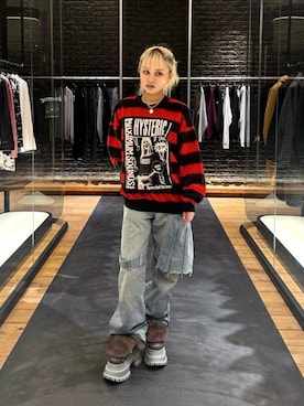 「HYSTERIC GLAMOUR（ヒステリックグラマー）のアイテム（デニムパンツ）」を使った、aykさん（レディース・157cm）の秋コーディネート