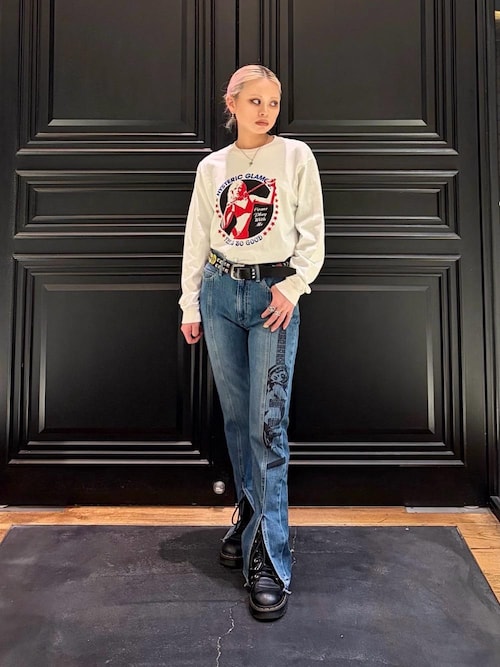 GUITAR GIRL センタースリットデニムパンツ（デニムパンツ）｜HYSTERIC