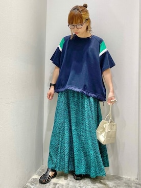 mi_ku_902さんの「サラックールギャザーフレアスカート」を使ったコーディネート