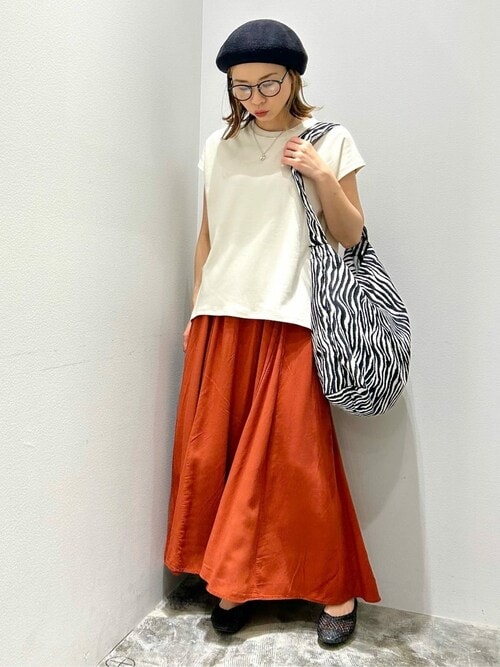 極美品✨セブンテン ミリタリーフレアスカート 23AW Sサイズ オレンジ 極美品✨セブンテン ミリタリーフレアスカート 23AW Sサイズ
