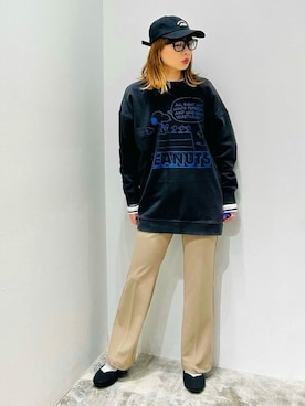 「PEANUTS（ピーナッツ）のアイテム」を使った、mi_ku_902さん（レディース・158cm）の春コーディネート