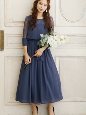 「アイテム（ドレス、グレー系）」を使った、SHOP STAFFさん（レディース・163cm）の秋コーディネート