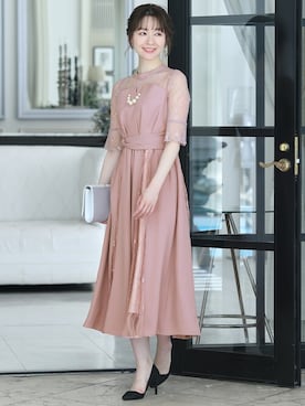 「アイテム（ドレス、ピンク系）」を使った、SHOP STAFFさん（レディース・168cm）の秋コーディネート