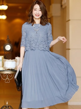 「アイテム（ドレス、グレー系）」を使った、SHOP STAFFさん（レディース・162cm）の秋コーディネート