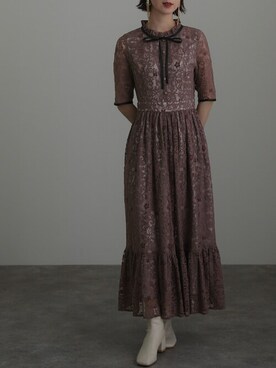 「アイテム（ドレス、ピンク系）」を使った、SHOP STAFFさん（レディース・163cm）の秋コーディネート