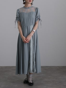 「アイテム（ドレス、グレー系）」を使った、SHOP STAFFさん（レディース・163cm）の秋コーディネート