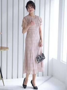 「アイテム（ドレス、ピンク系）」を使った、SHOP STAFFさん（レディース・168cm）の冬コーディネート