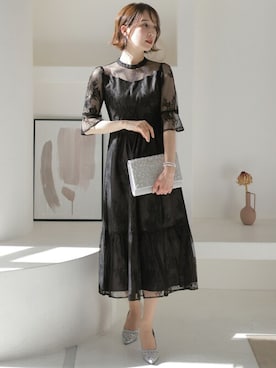 「レースワンピース」｜SHOP STAFFさん（レディース・163cm）の冬コーディネート