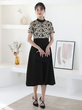 「アイテム（ドレス、ホワイト系）」を使った、SHOP STAFFさん（レディース・168cm）の春コーディネート