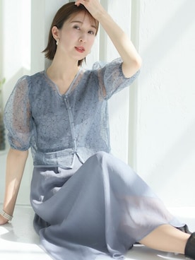 「アイテム（ドレス、グレー系）」を使った、SHOP STAFFさん（レディース・163cm）の春コーディネート