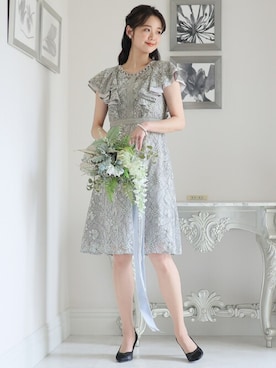 「アイテム（ドレス、グレー系）」を使った、SHOP STAFFさん（レディース・168cm）の春コーディネート