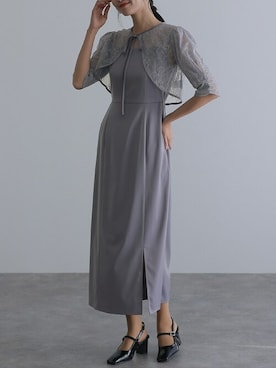 「アイテム（ドレス、グレー系）」を使った、SHOP STAFFさん（レディース・162cm）の春コーディネート