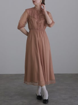 「アイテム（ドレス、ピンク系）」を使った、SHOP STAFFさん（レディース・163cm）の春コーディネート