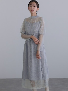 「アイテム（ドレス、グレー系）」を使った、SHOP STAFFさん（レディース・162cm）の春コーディネート