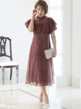 「アイテム（ドレス、ピンク系）」を使った、SHOP STAFFさん（レディース・163cm）の春コーディネート