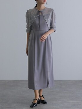 「アイテム（ドレス、グレー系）」を使った、SHOP STAFFさん（レディース・162cm）の春コーディネート