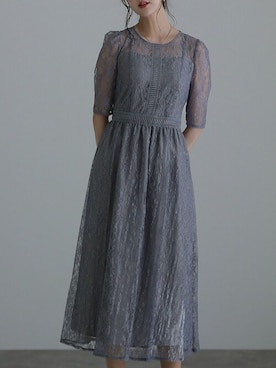 「アイテム（ドレス、グレー系）」を使った、SHOP STAFFさん（レディース・168cm）の春コーディネート