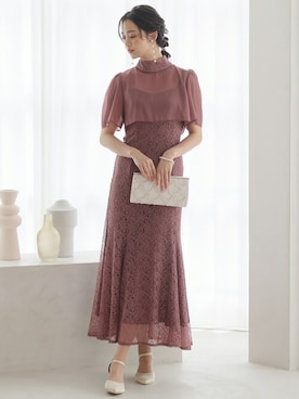 「アイテム（ドレス、ピンク系）」を使った、SHOP STAFFさん（レディース・168cm）の夏コーディネート