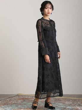 「アイテム（ドレス）」を使った、SHOP STAFFさん（レディース・162cm）の冬コーディネート