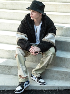 「８(eight)（エイト）のアイテム」を使った、8(eight)さん（メンズ・180cm）の冬コーディネート