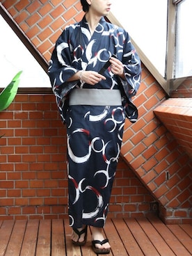 「アイテム（浴衣）」を使った、8(eight)さん（メンズ・173cm）の夏コーディネート