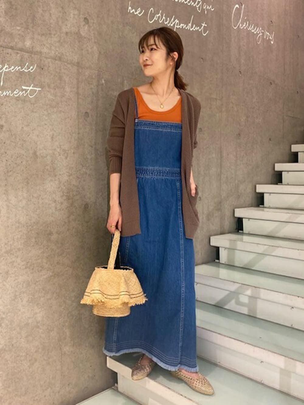 SLOBA IENA Le Denim ボリュームフレアジャンパースカート　40 SLOBE IENA ボリュームフレアジャンパースカート （SLOBE IENA