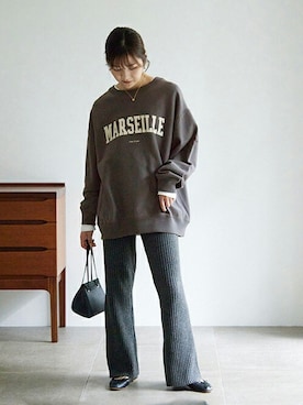 「SLOBE IENA（スローブイエナ）のアイテム（バレエシューズ）」を使った、Yuriさん（レディース・159cm）の冬コーディネート