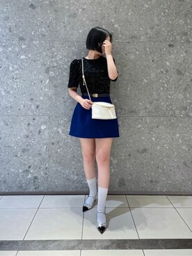 「CHARLES & KEITH（チャールズ & キース）のApfra アップフラ キルトクロスボディバッグ（ショルダーバッグ、ベージュ系）」を使った、CHARLES & KEITHさん（レディース・160cm）の夏コーディネート